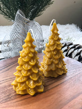 Load image into Gallery viewer, Beeswax Pine Tree Candle ( medium size )