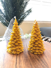 Load image into Gallery viewer, Beeswax Small 2x4 Pine Tree Candle