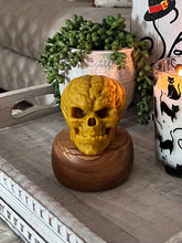 Load image into Gallery viewer, Beeswax Pumpkin Skull Candle