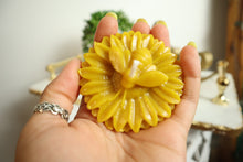 Load image into Gallery viewer, Beeswax Sunflower Honeybee Candle