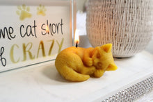Load image into Gallery viewer, Beeswax Sleepy Cat Candle