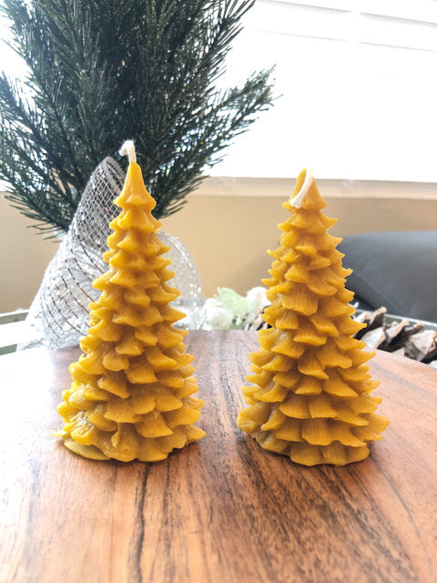 Beeswax Small 2x4 Pine Tree Candle