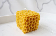 Load image into Gallery viewer, Beeswax Honeycomb Cube Candle
