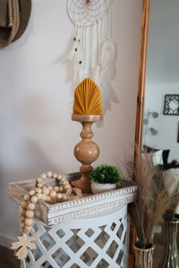 Beeswax Coral Shell Pillar Candle