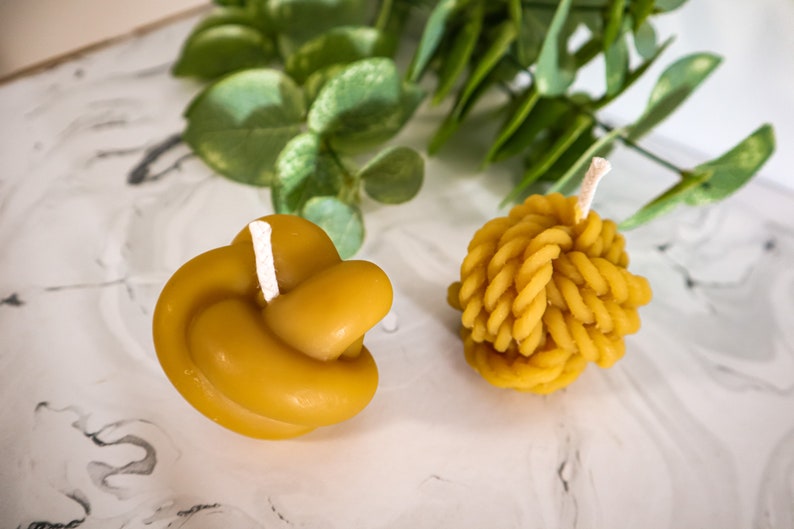 Beeswax Knot & Knot Rope Candle Set