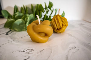 Beeswax Knot & Knot Rope Candle Set