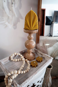 Beeswax Coral Shell Pillar Candle