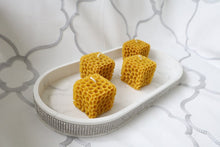 Load image into Gallery viewer, Beeswax Honeycomb Cube Candle
