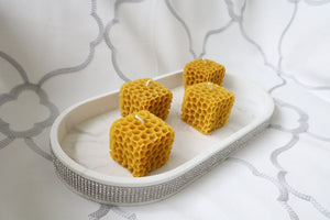 Beeswax Honeycomb Cube Candle